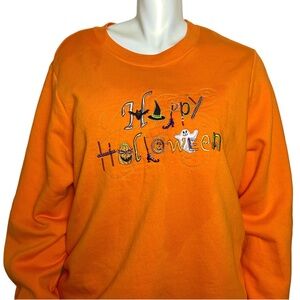 Orange Halloween Pullover Holiday Edition Sweater Crewneck 3X
